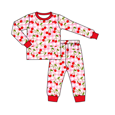 Preorder 12.13 MOQ 5 pcs GLP3161 Cherry Girls Pajamas Set