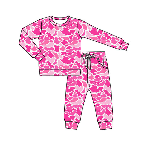 Preorder 12.13 MOQ 5 pcs GLP3162 Hunting Camo Pink Girls Set