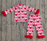 Preorder Samples GLP3221 Valentine's Day Love Bows Feather Girls Pajamas Set