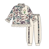 Preorder MOQ 5 Pcs Each Style Hunting Camo Elk Fish Mallard Ducks Pullover Girls Jogger Set