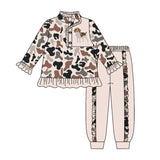 Preorder MOQ 5 Pcs Each Style Hunting Camo Elk Fish Mallard Ducks Pullover Girls Jogger Set
