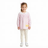 GLP3320 Embroidery Candy Corn Bows Pink Plaid Dots Girls Set