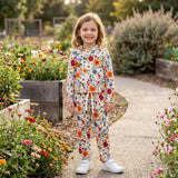 GLP3321 Fall Flower Girl's Hoodie Set
