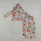 GLP3321 Fall Flower Girl's Hoodie Set
