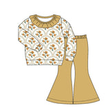 Preorder MOQ 5 Pcs Each Style Pumpkin Bows Flower Girls Outfits