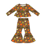 Preorder MOQ 5 Pcs Each Style Pumpkin Bows Flower Ruffles Girls Outfits