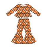 Preorder MOQ 5 Pcs Each Style Pumpkin Bows Flower Ruffles Girls Outfits