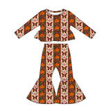 Preorder MOQ 5 Pcs Each Style Pumpkin Bows Flower Ruffles Girls Outfits