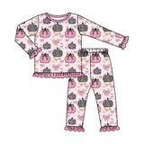 Preorder MOQ 5 Pcs Each Style Pumpkin Bows Cute Girls Pajamas Outfits