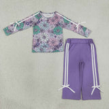 GLP3353 Halloween Pumpkin Flower Purple Girls Set