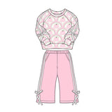 Preorder MOQ 5 Pcs Each Style Fall Flower Pumpkin Bows Stripe Girls Outfits