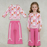 GLP3356 Halloween Ghost Pumpkin Bows Pink Girls Set
