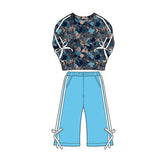 Preorder MOQ 5 Pcs Each Style Hunting Leaves Stripe Bows Girls Outfits