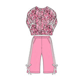 Preorder MOQ 5 Pcs Each Style Hunting Leaves Stripe Bows Girls Outfits