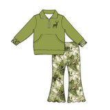 Preorder MOQ 5 Pcs Each Style Hunting Camo Elk Pullover Girls Outfits