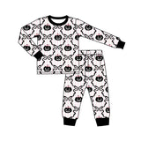 Preorder MOQ 5 Pcs Each Style Pumpkin Bows Flower Girls Pajamas Outfits