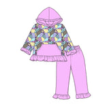 Preorder MOQ 5 Pcs Each Style Halloween Pumpkin Ghost Hoodie Girls Outfits