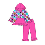 Preorder MOQ 5 Pcs Each Style Halloween Pumpkin Ghost Hoodie Girls Outfits