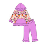Preorder MOQ 5 Pcs Each Style Halloween Pumpkin Ghost Hoodie Girls Outfits