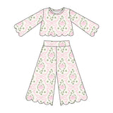 Preorder MOQ 5 Pcs Each Style Fall Pumpkin Bows Scallop Edge Girls Outfits