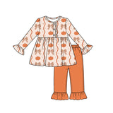 Preorder MOQ 5 Pcs Each Style Fall Pumpkin Bows Sister Girls Clothes