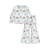 Preorder MOQ 5 Pcs Each Style Halloween Pumpkin Flower Ghost Girls Outfits
