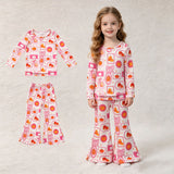 GLP3405 Halloween Pumpkin Bows Pink Girls Set
