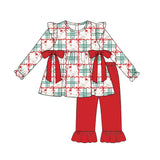 Preorder MOQ 5 Pcs Each Style Christmas Goose Bows Sister Girls Clothes