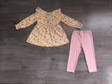 Preorder Samples GLP3408 Fall Pumpkin Pink Girls Outfits