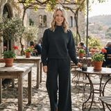 GLP3416 Solid Color Black Adult Women's Set