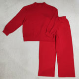 GLP3417 Solid Color Red Adult Women's Set