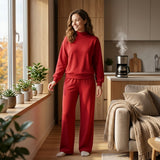 GLP3418 Solid Color Dark Red Adult Women's Set
