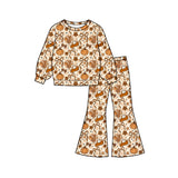 Preorder Samples GLP3420 Thanksgiving Day Turkey Pumpkin Bows Girls Outfits