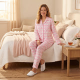 GLP3423 Fall Pumpkin Bows Bows Buttons Adult Women Pajamas Set