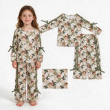 GLP3428 Deer Camo Bows Stripe Girls Set