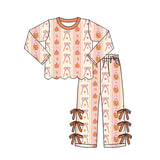 Preorder Samples GLP3436 Fall Pumpkin Bows Scallop Edge Girls Set