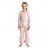 GLP3437 Fall Pumpkin Bows Pink Scallop Edge Girls Set