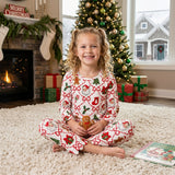 GLP3447 Christmas Santa Bows Scallop Edge Girls Outfits