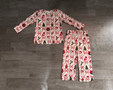 Preorder Samples GLP3447 Christmas Santa Bows Scallop Edge Girls Outfits