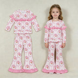 GLP3450 Christmas Santa Bows Pink Girls Set