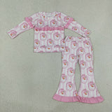 GLP3450 Christmas Santa Bows Pink Girls Set