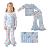 GLP3451 Christmas Santa Sky Blue Girls Set