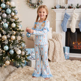 GLP3451 Christmas Santa Sky Blue Girls Set