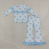 GLP3451 Christmas Santa Sky Blue Girls Set