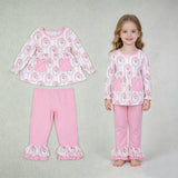 GLP3456 Christmas Santa Bows Pink Girls Set