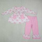 GLP3456 Christmas Santa Bows Pink Girls Set
