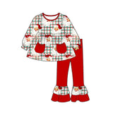 Preorder MOQ 5 Pcs Each Style Christmas Santa Green Animals Pockets Girls Set