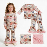GLP3502 Fall Pumpkin Ruffles Girls Set