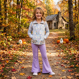 GLP3506 Halloween Ghost Purple Zipper Girls Set