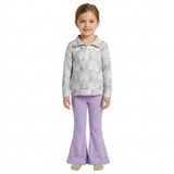 GLP3506 Halloween Ghost Purple Zipper Girls Set